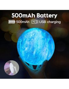 Lámpara de Luna BRIGHTWORLD 3D LED 16 Colores Control Remoto 2
