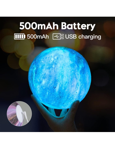 Lámpara de Luna BRIGHTWORLD 3D LED 16 Colores Control Remoto