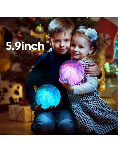 Lámpara de Luna BRIGHTWORLD 3D LED 16 Colores Control Remoto