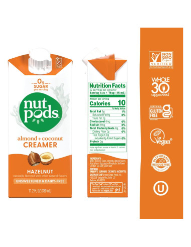 Crema de Avellana Nutpods - Sin Azúcar, Vegana, Keto, 4x11.2oz