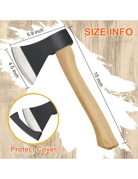 Hacha de Camping Gbivbe 38cm con Funda para Madera