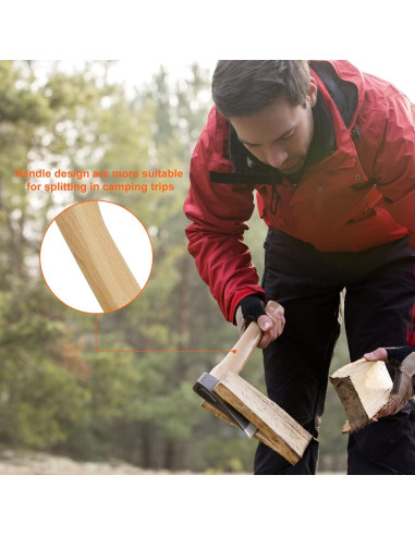Hacha de Camping Gbivbe 38cm con Funda para Madera