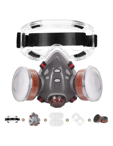 Máscara Respiratoria JLJ con Gafas y Filtros Reutilizables