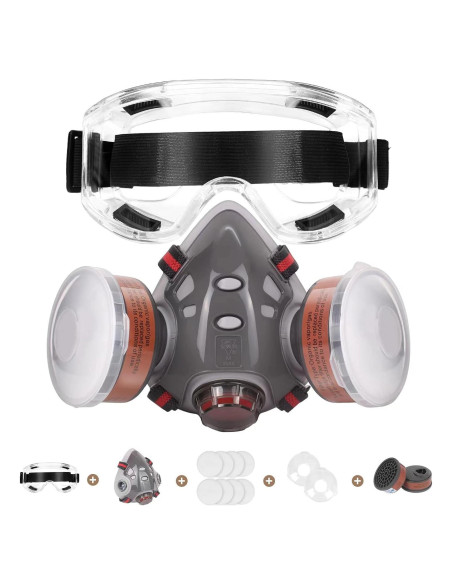 Máscara Respiratoria JLJ con Gafas y Filtros Reutilizables