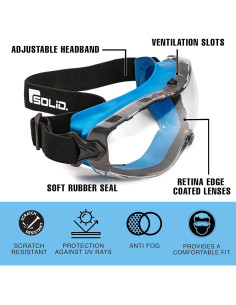 Gafas de Seguridad SolidWork Anti-Niebla Lente Transparente 2