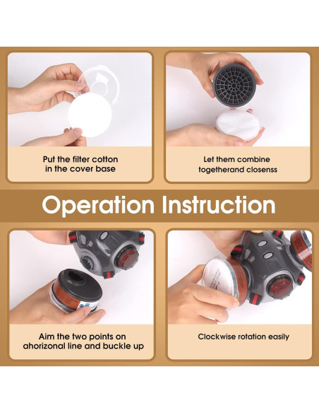 Máscara Respiratoria JLJ con Gafas y Filtros Reutilizables