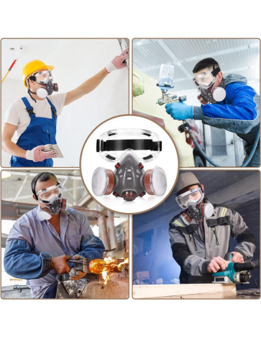 Máscara Respiratoria JLJ con Gafas y Filtros Reutilizables