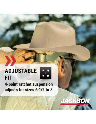 Casco Jackson Safety Cowboy - Estilo Western con Visera