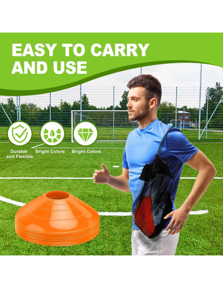 Conos de Agilidad Ashsajkd 25 Piezas con Bolsa de Transporte