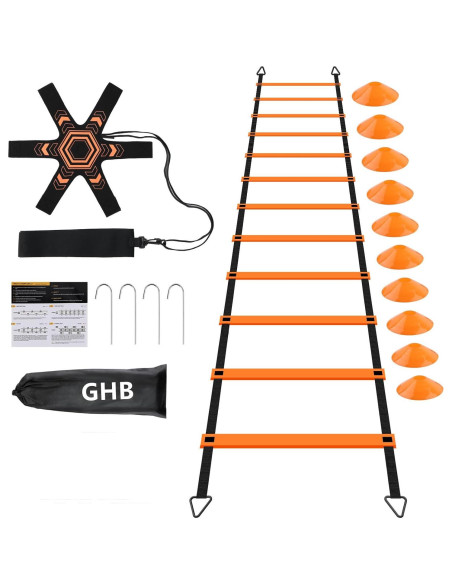Conjunto de Entrenamiento de Agilidad GHB 6m 12 Peldaños