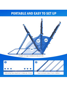 Red de Rebounder de Fútbol Winthai 1.46x1.13m Ajustable 2
