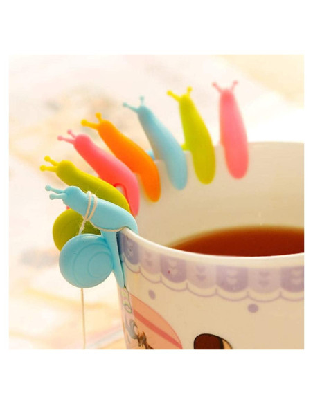 Marcadores de Té en Silicona AKOAK 10 Piezas Caracol Multicolor