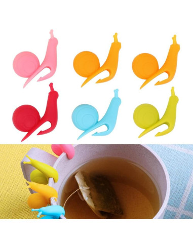 Marcadores de Té en Silicona AKOAK 10 Piezas Caracol Multicolor