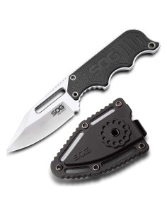 Cuchillo de hoja fija SOG Instinct 5.9" negro EDC con funda