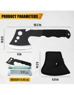 Hacha Multifuncional WSHUZEMN 24.5 cm con Funda de Nylon 2