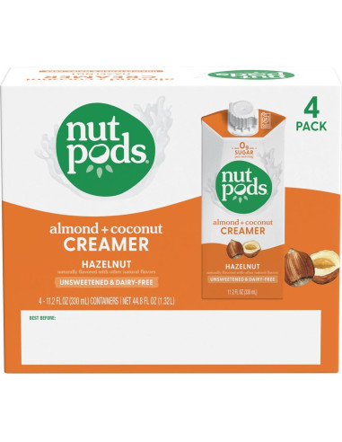 Crema de Avellana Nutpods - Sin Azúcar, Vegana, Keto, 4x11.2oz