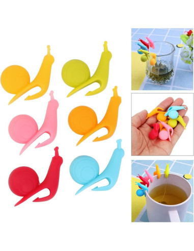 Marcadores de Té en Silicona AKOAK 10 Piezas Caracol Multicolor