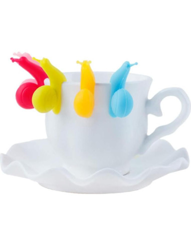 Marcadores de Té en Silicona AKOAK 10 Piezas Caracol Multicolor