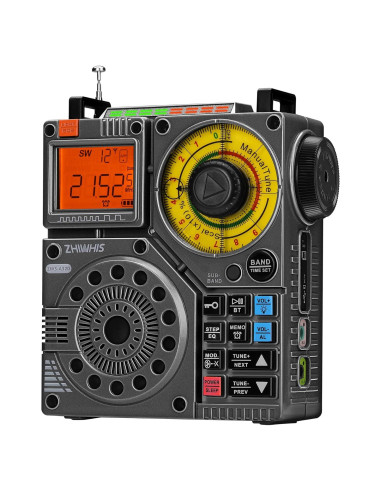Radio ZHIWHIS ZWS-A320 Portátil AM/FM/SW/VHF con Bluetooth