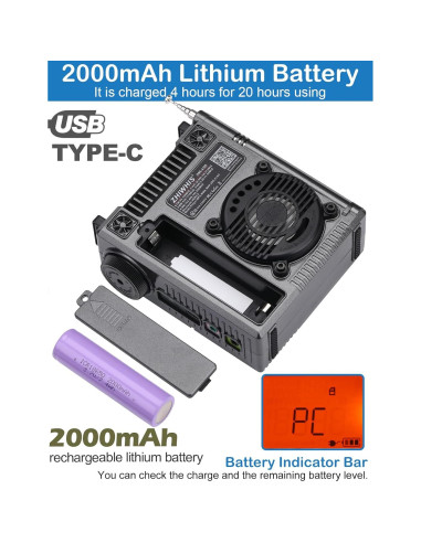 Radio ZHIWHIS ZWS-A320 Portátil AM/FM/SW/VHF con Bluetooth