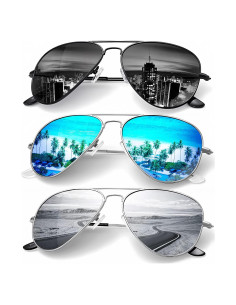 Gafas de Sol KALIYADI Aviador Polarizadas 3 Piezas UV