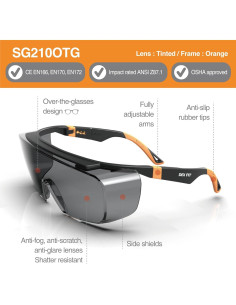 Gafas de Seguridad DEX FIT SG210 OTG UV400 Antivaho 2