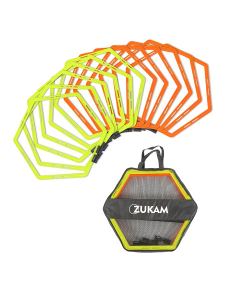 Anillos de Agilidad ZUKAM Hexagonales para Entrenamiento 12 Piezas