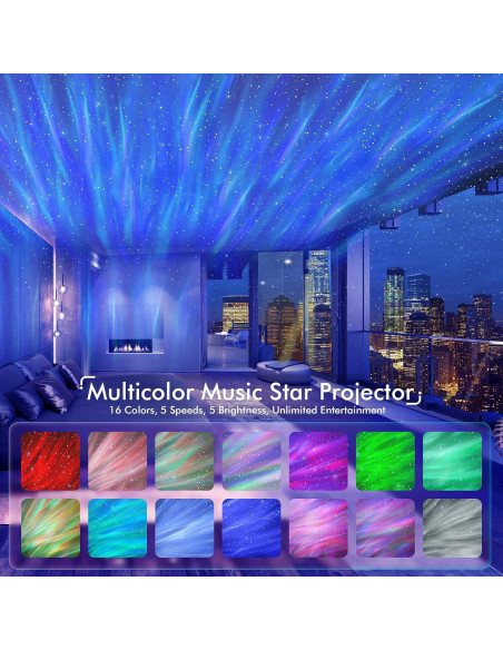 Proyector Estelar Rossetta LED con Altavoz Bluetooth y Ruido Blanco