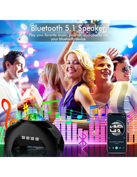 Proyector Estelar Rossetta LED con Altavoz Bluetooth y Ruido Blanco