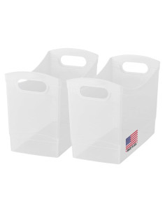 Contenedor de Almacenamiento Estrecho 33x23x15 cm - Juego de 2 - Transparente