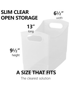 Contenedor de Almacenamiento Estrecho 33x23x15 cm - Juego de 2 - Transparente 2