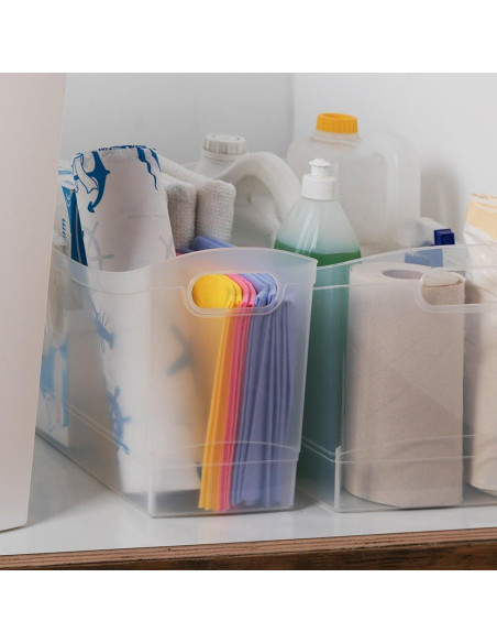 Contenedor de Almacenamiento Estrecho 33x23x15 cm - Juego de 2 - Transparente