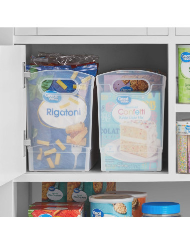 Contenedor de Almacenamiento Estrecho 33x23x15 cm - Juego de 2 - Transparente