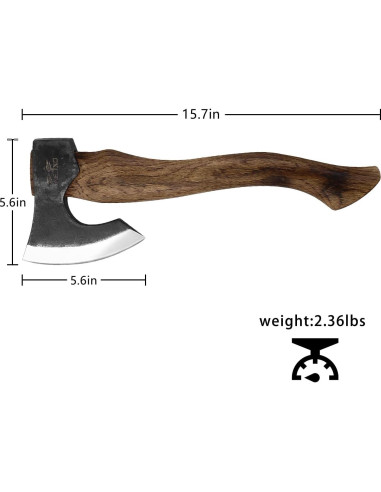 Hacha de Camping JXE JXO El Berserker 39.9 cm con Funda de Cuero