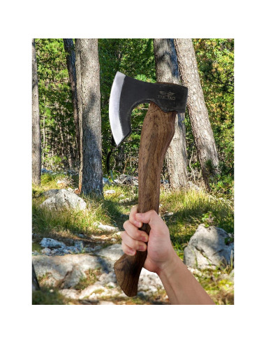 Hacha de Camping JXE JXO El Berserker 39.9 cm con Funda de Cuero