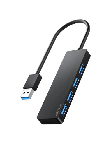 Hub USB 3.0 ANYPLUS 4 Puertos Adaptador Portátil Negro