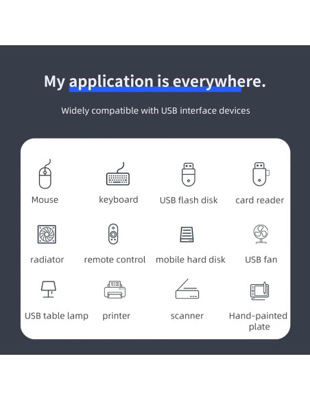 Hub USB 3.0 ANYPLUS 4 Puertos Adaptador Portátil Negro