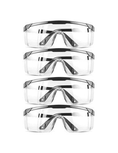 Gafas de Seguridad Antivaho Transparentes 4 Pack - Protección Ocular