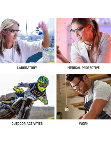 Gafas de Seguridad Antivaho Transparentes 4 Pack - Protección Ocular