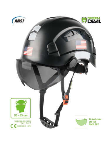 Casco de Seguridad GREEN DEVIL Mervex con Visera Ajustable