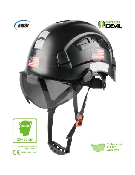 Casco de Seguridad GREEN DEVIL Mervex con Visera Ajustable