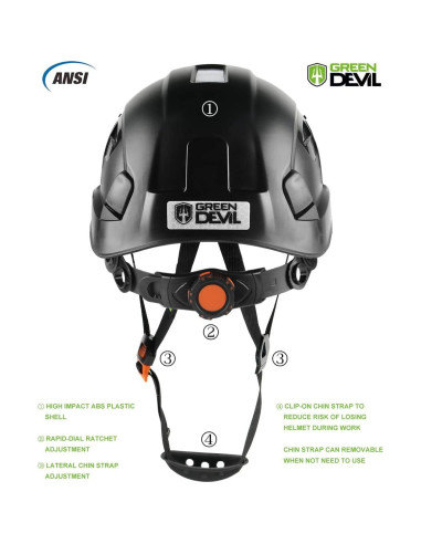Casco de Seguridad GREEN DEVIL Mervex con Visera Ajustable