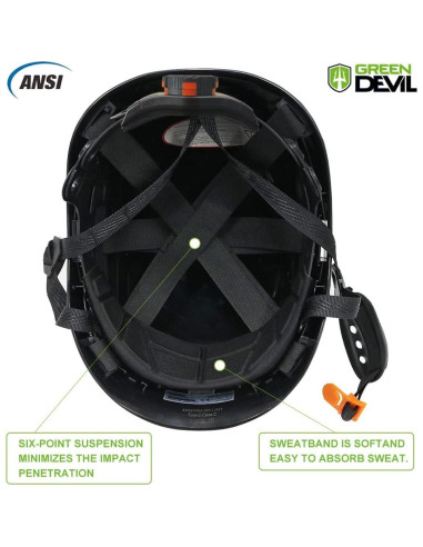 Casco de Seguridad GREEN DEVIL Mervex con Visera Ajustable