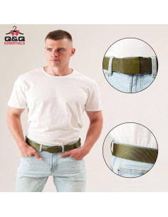 Cinturón Táctico Q&Q ESSENTIALS Nylon Ajustable Negro 125 cm 2