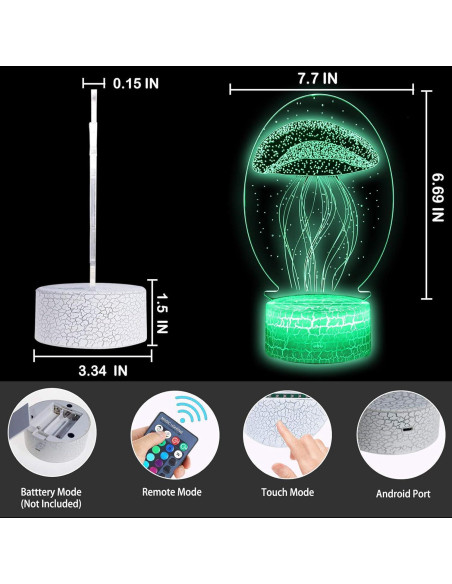 Lámpara 3D Medusa TriPro con 16 Modos de Color
