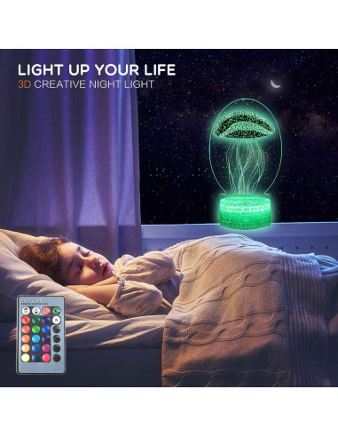 Lámpara 3D Medusa TriPro con 16 Modos de Color