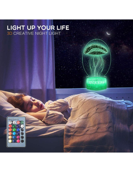 Lámpara 3D Medusa TriPro con 16 Modos de Color