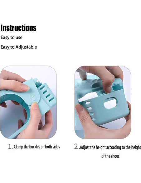 Organizador de Zapatos RISETEX 12 Estantes Ajustables Negro