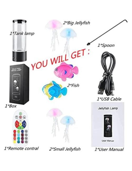 Lámpara de Medusas LEHAHA 16 Colores Control Remoto