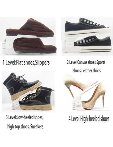 Organizador de Zapatos RISETEX 12 Estantes Ajustables Negro